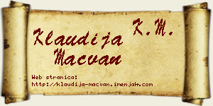 Klaudija Mačvan vizit kartica